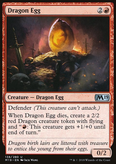 Dragon Egg, Core Set 2019 #138, Magic: The Gathering card
