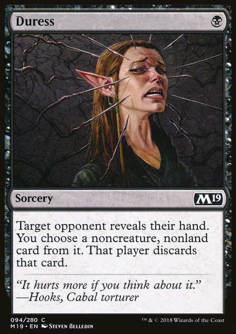Duress, Core Set 2019 #94, Magic: The Gathering card