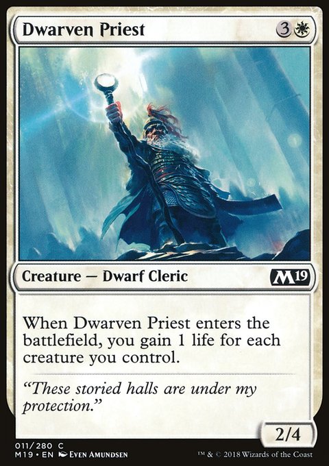 Dwarven Priest, Core Set 2019 #11, Magic: The Gathering card