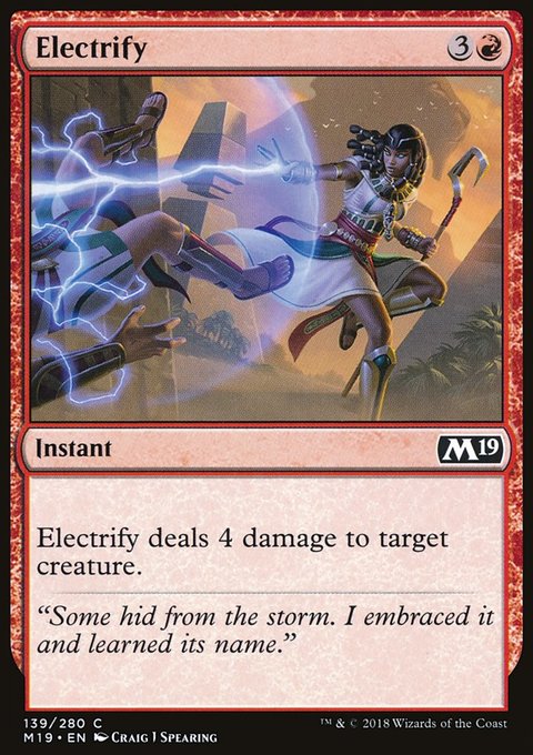 Electrify, Core Set 2019 #139, Magic: The Gathering card