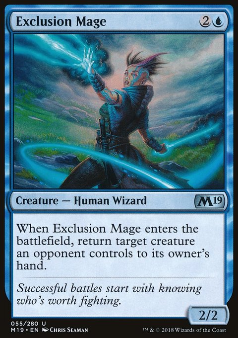 Exclusion Mage, Core Set 2019 #55, Magic: The Gathering card