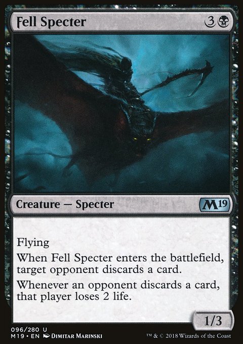 Fell Specter, Core Set 2019 #96, Magic: The Gathering card