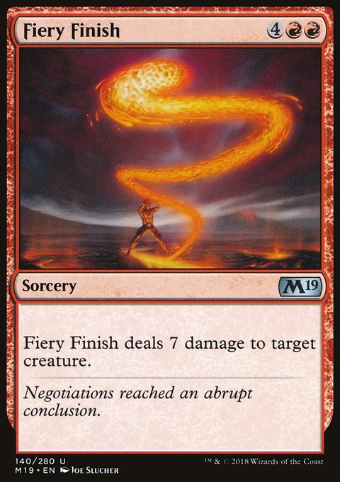 Fiery Finish, Core Set 2019 #140, Magic: The Gathering card