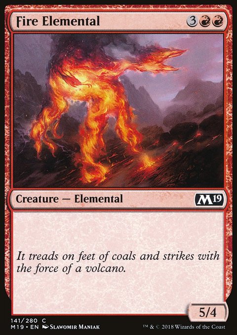 Fire Elemental, Core Set 2019 #141, Magic: The Gathering card