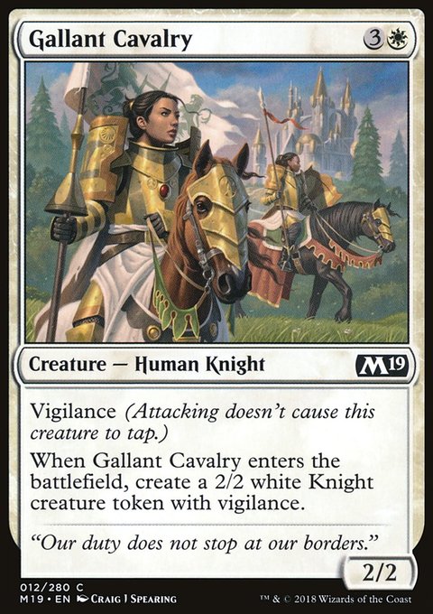 Gallant Cavalry, Core Set 2019 #12, Magic: The Gathering card