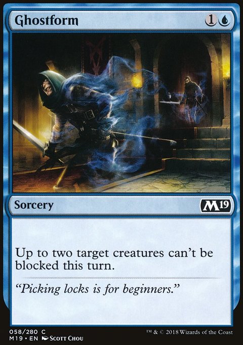 Ghostform, Core Set 2019 #58, Magic: The Gathering card