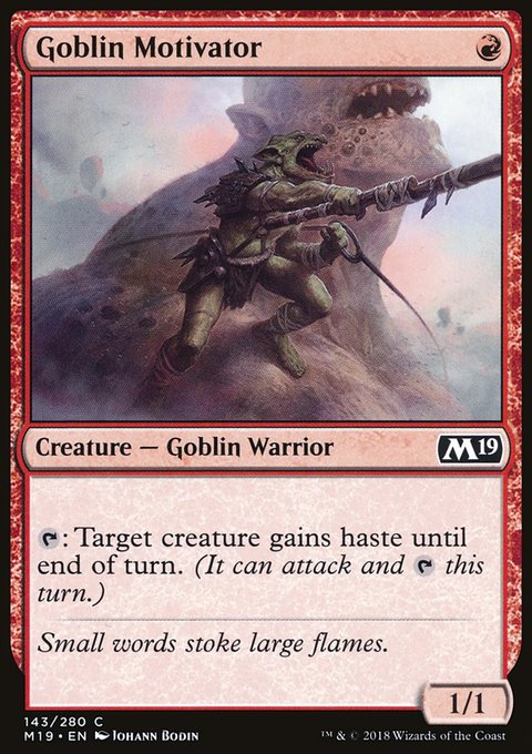 Goblin Motivator, Core Set 2019 #143, Magic: The Gathering card