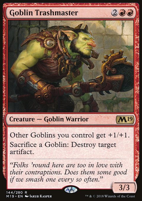 Goblin Trashmaster, Core Set 2019 #144, Magic: The Gathering card