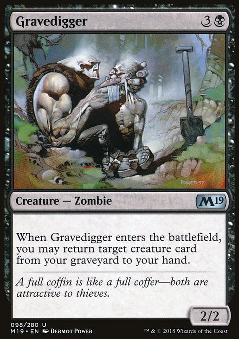 Gravedigger, Core Set 2019 #98, Magic: The Gathering card