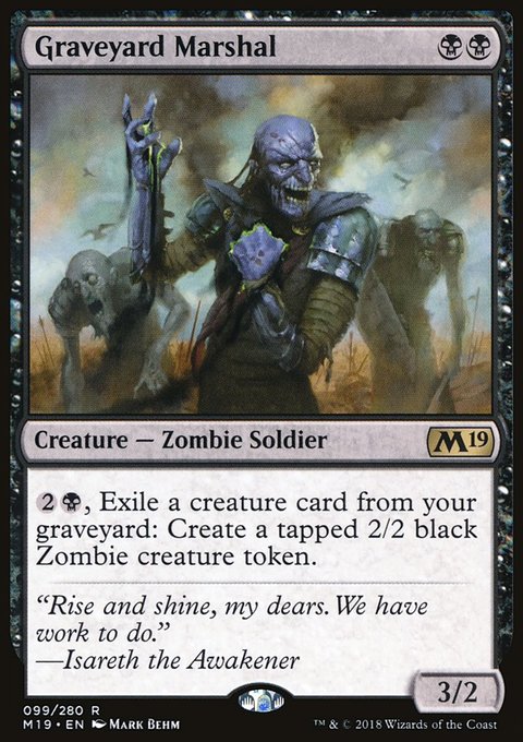Graveyard Marshal, Core Set 2019 #99, Magic: The Gathering card