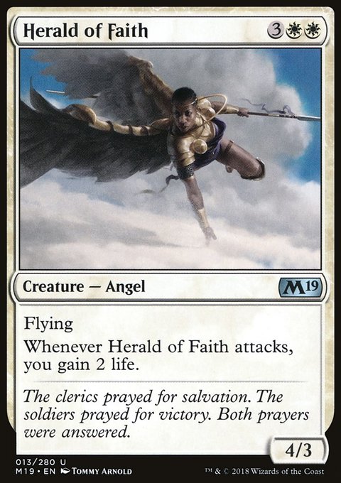 Herald of Faith, Core Set 2019 #13, Magic: The Gathering card