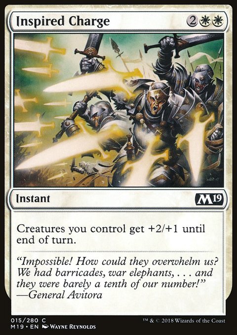 Inspired Charge, Core Set 2019 #15, Magic: The Gathering card