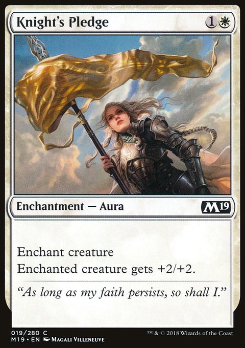 Knight's Pledge, Core Set 2019 #19, Magic: The Gathering card
