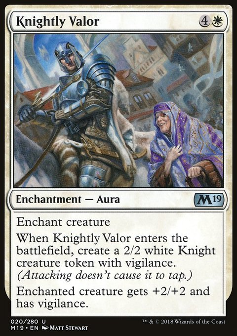 Knightly Valor, Core Set 2019 #20, Magic: The Gathering card