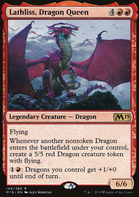 Lathliss, Dragon Queen, Core Set 2019 #149, Magic: The Gathering card