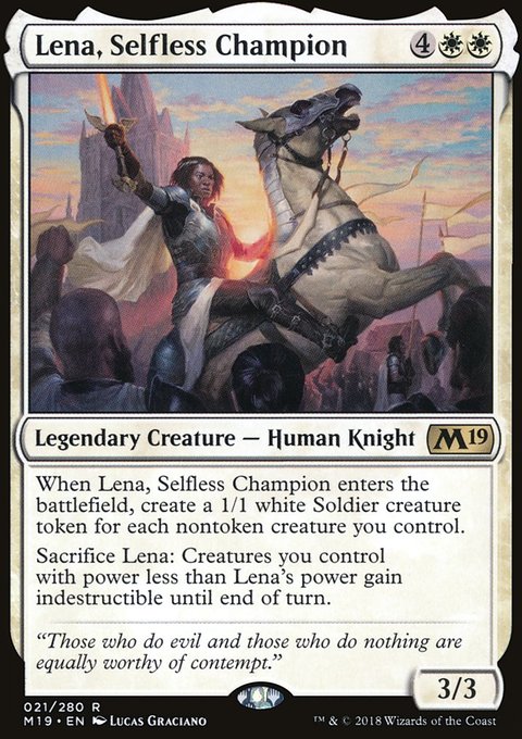 Lena, Selfless Champion, Core Set 2019 #21, Magic: The Gathering card