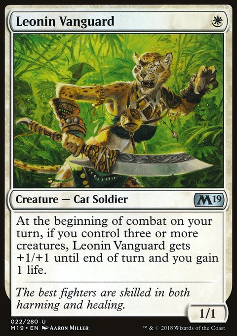 Leonin Vanguard, Core Set 2019 #22, Magic: The Gathering card
