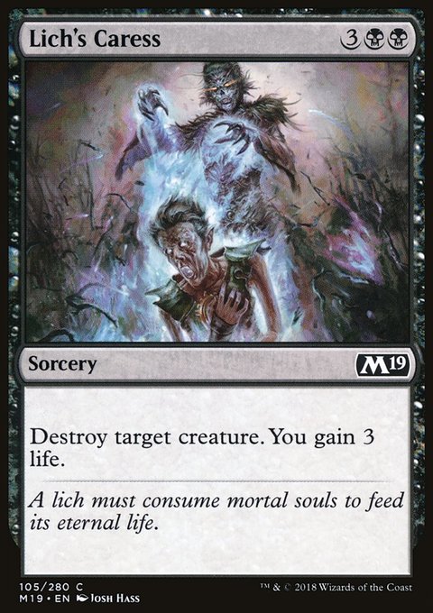 Lich's Caress, Core Set 2019 #105, Magic: The Gathering card