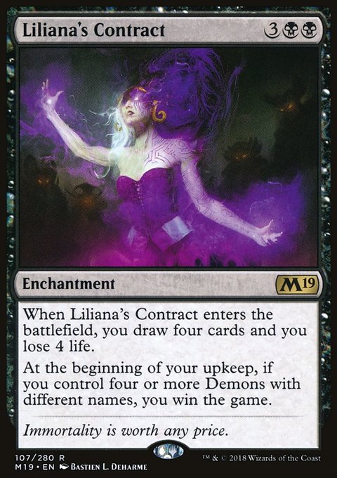 Liliana's Contract, Core Set 2019 #107, Magic: The Gathering card