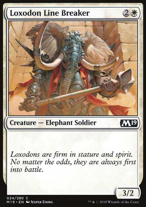 Loxodon Line Breaker, Core Set 2019 #24, Magic: The Gathering card