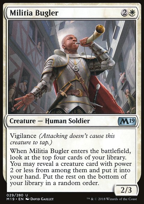 Militia Bugler, Core Set 2019 #29, Magic: The Gathering card