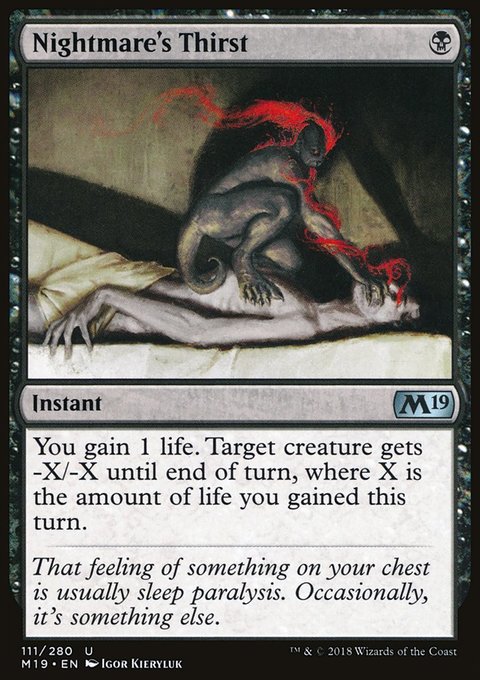 Nightmare's Thirst, Core Set 2019 #111, Magic: The Gathering card