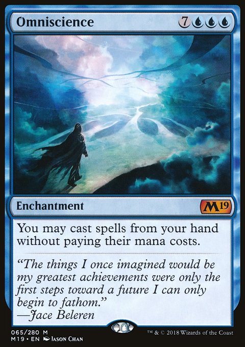 Omniscience, Core Set 2019 #65, Magic: The Gathering card