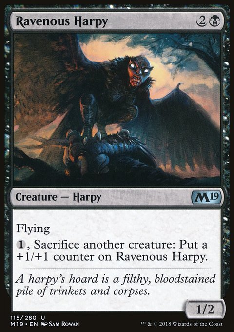 Ravenous Harpy, Core Set 2019 #115, Magic: The Gathering card