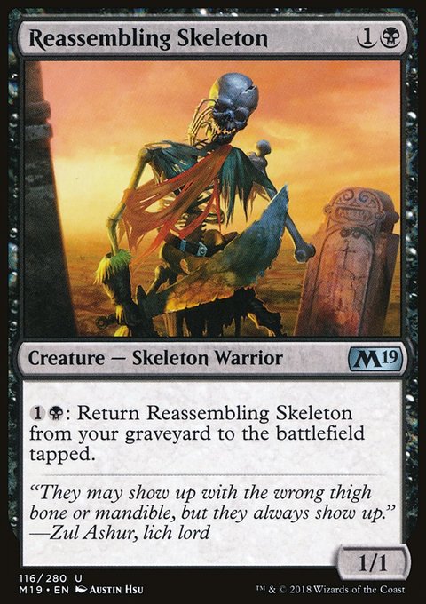 Reassembling Skeleton, Core Set 2019 #116, Magic: The Gathering card