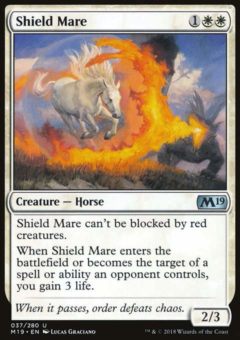 Shield Mare, Core Set 2019 #37, Magic: The Gathering card
