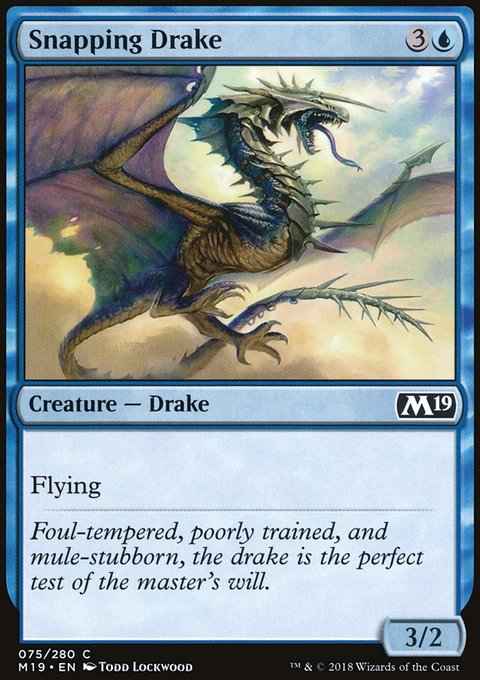Snapping Drake, Core Set 2019 #75, Magic: The Gathering card