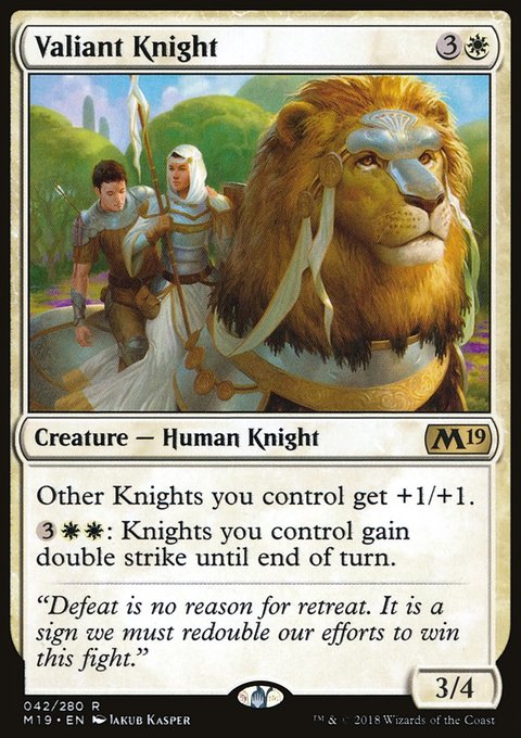 Valiant Knight, Core Set 2019 #42, Magic: The Gathering card