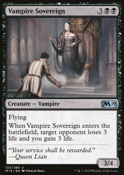 Vampire Sovereign, Core Set 2019 #125, Magic: The Gathering card