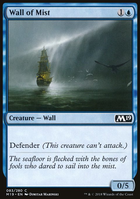 Wall of Mist, Core Set 2019 #83, Magic: The Gathering card