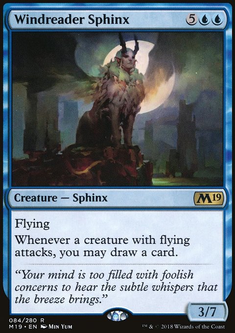 Windreader Sphinx, Core Set 2019 #84, Magic: The Gathering card
