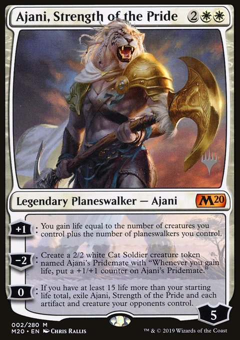 Ajani, Strength of the Pride, Core Set 2020 Promos #2p, Magic: The Gathering card