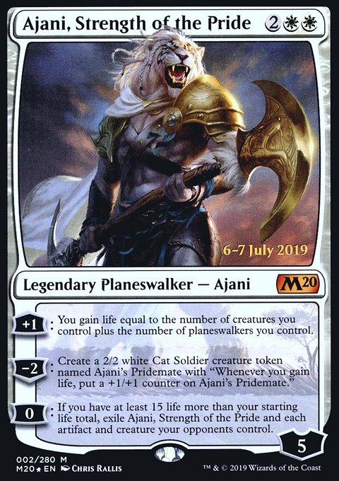 Ajani, Strength of the Pride, Core Set 2020 Promos #2s, Magic: The Gathering card