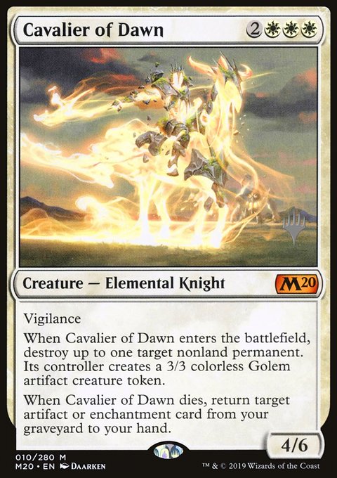 Cavalier of Dawn, Core Set 2020 Promos #10p, Magic: The Gathering card