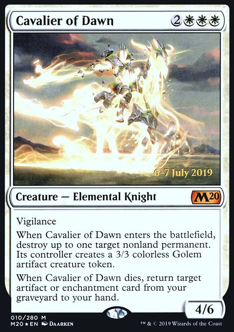 Cavalier of Dawn, Core Set 2020 Promos #10s, Magic: The Gathering card