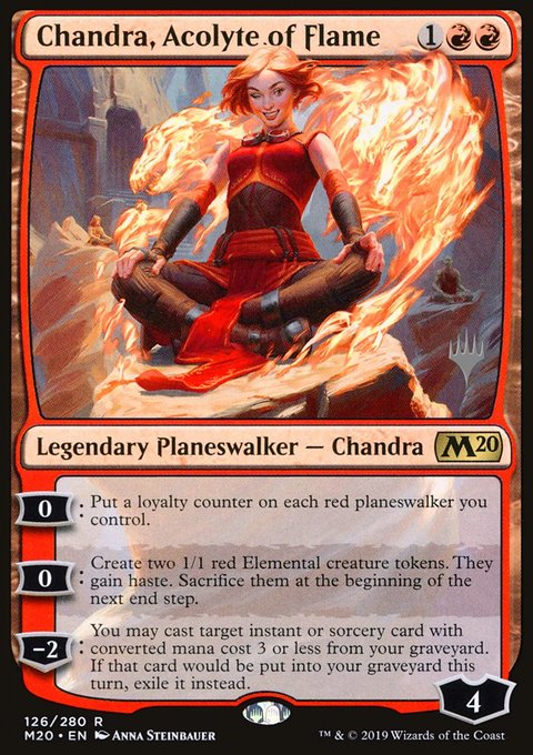 Chandra, Acolyte of Flame, Core Set 2020 Promos #126p, Magic: The Gathering card