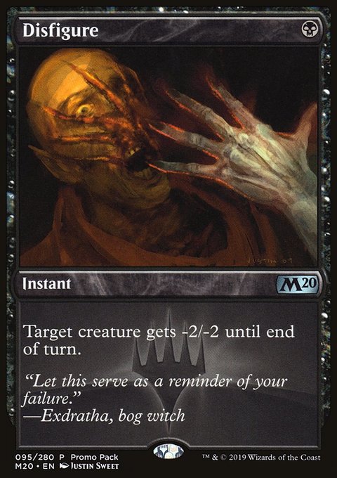 Disfigure, Core Set 2020 Promos #95, Magic: The Gathering card