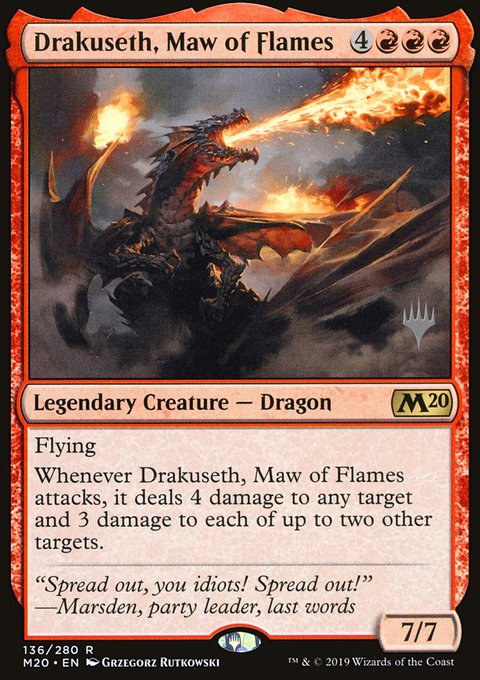 Drakuseth, Maw of Flames, Core Set 2020 Promos #136p, Magic: The Gathering card