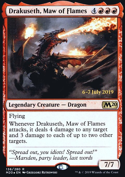 Drakuseth, Maw of Flames, Core Set 2020 Promos #136s, Magic: The Gathering card