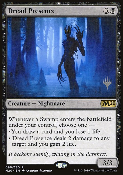 Dread Presence, Core Set 2020 Promos #96p, Magic: The Gathering card