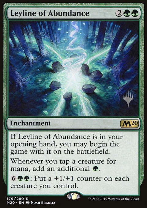 Leyline of Abundance, Core Set 2020 Promos #179p, Magic: The Gathering card