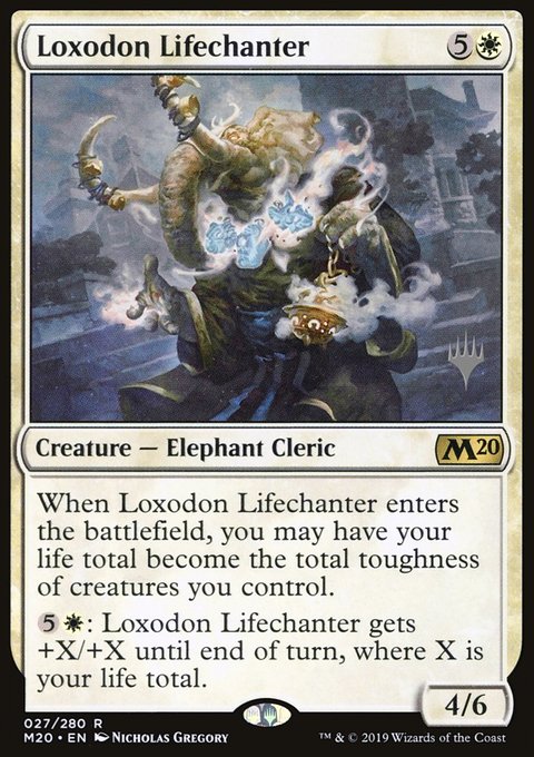 Loxodon Lifechanter, Core Set 2020 Promos #27p, Magic: The Gathering card