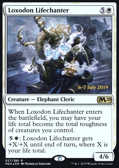 Loxodon Lifechanter, Core Set 2020 Promos #27s, Magic: The Gathering card