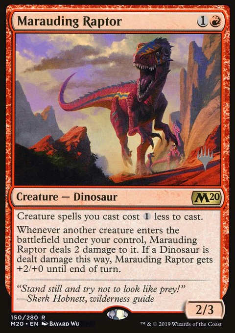 Marauding Raptor, Core Set 2020 Promos #150p, Magic: The Gathering card