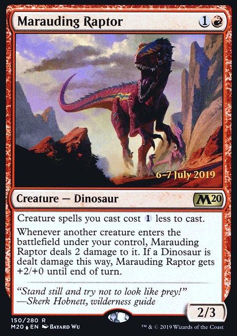 Marauding Raptor, Core Set 2020 Promos #150s, Magic: The Gathering card