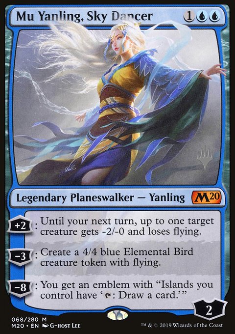 Mu Yanling, Sky Dancer, Core Set 2020 Promos #68p, Magic: The Gathering card